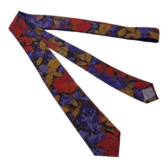 Multicolor Abstract Floral Skinny Tie - Picture 3 of 5